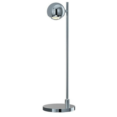 Gray Metal Modern Bedside Table Lamp with LED Bulb and Wipe Clean Shade