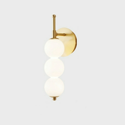 Modern Glass LED Wall Light Fixture in Gold Finish