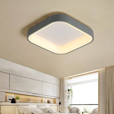 Modern LED Circle Flush Mount Ceiling Light with White Acrylic Shade - Ideal for Residential Use