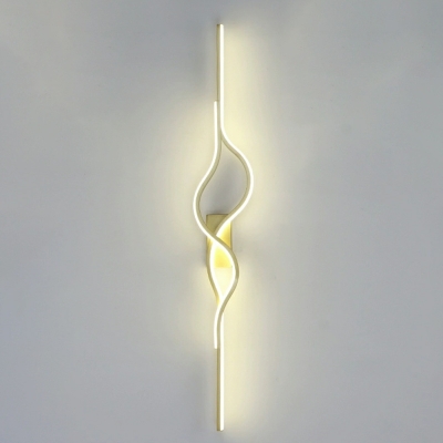 Modern Linear 1-Light Hardwired Wall Sconce with White Aluminum Shade and Remote Control