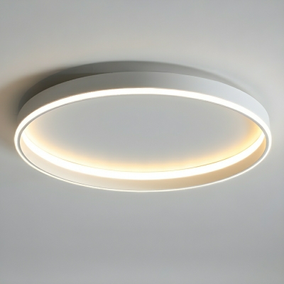 Modern White Circle LED Flush Mount Ceiling Light with Silica Gel Shade