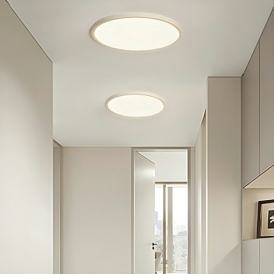 White Modern LED Flush Mount Ceiling Light with Acrylic Shade - 1 Light