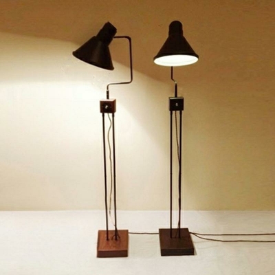 Adjustable Height Modern Black Floor Lamp with Iron Shade for Contemporary Style