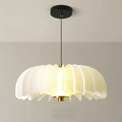 Art Deco Beige Pendant Light with Adjustable Color Temperature and Acrylic Shade