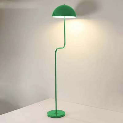 Green Dome Shaped Modern Floor Lamp with Integrated LED Light for Residential Use
