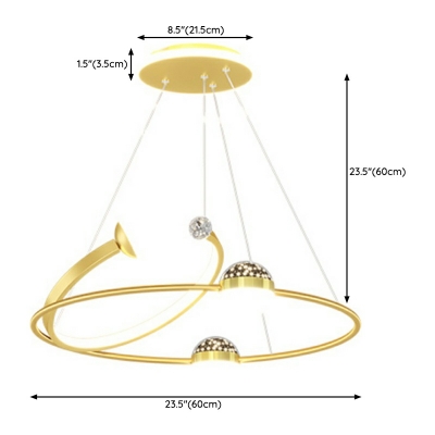 Modern 1-Light Chandelier with Acrylic Shade - LED Bulbs and Maximum Wattage of 40-59W