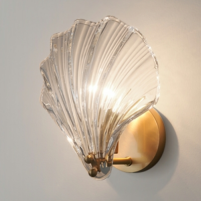 Modern Hardwired Wall Lamp with Clear Glass Shade and Wall Control Switch