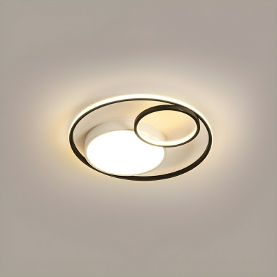 Modern LED Circle Flush Mount Ceiling Light with Metal Construction