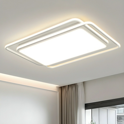 Modern LED Flush Mount Ceiling Light with Acrylic Ivory Shade