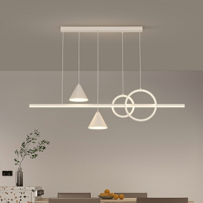 Modern LED Island Light with Adjustable Hanging Length and Acrylic Shade