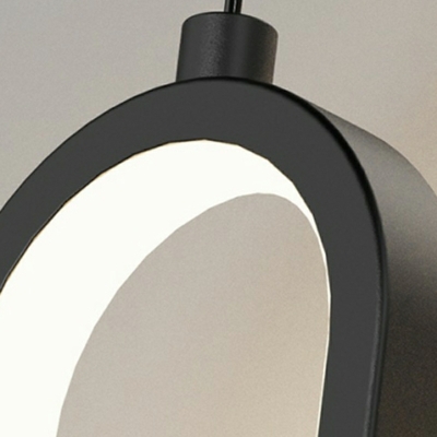 Contemporary LED Pendant Light Line Shape Wrought Iron Chandelier