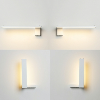 Hardwired Modern White Geometric 1-Light Wall Sconce with Iron Shade