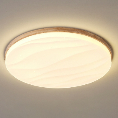 Modern White LED Flush Mount Ceiling Light with Ambient Resin Shade for Residential Use