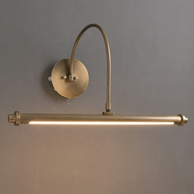 Elegant Antique Brass Vanity Light with Integrated LED Bulb and Straight Design