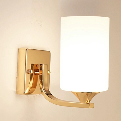 Elegant Frosted Glass 1-Light Modern Wall Sconce with White Shade