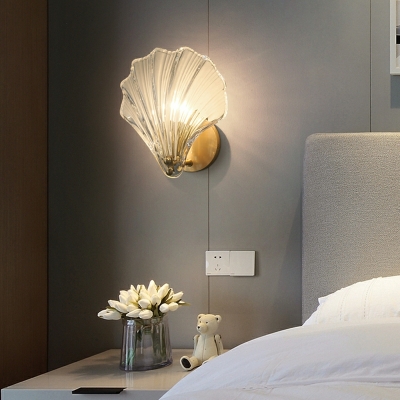 Modern Hardwired Wall Lamp with Clear Glass Shade and Wall Control Switch