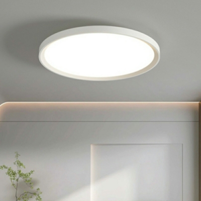 Modern LED Flush Mount Ceiling Light with White Acrylic Shade in Circle Shape for Residential Use