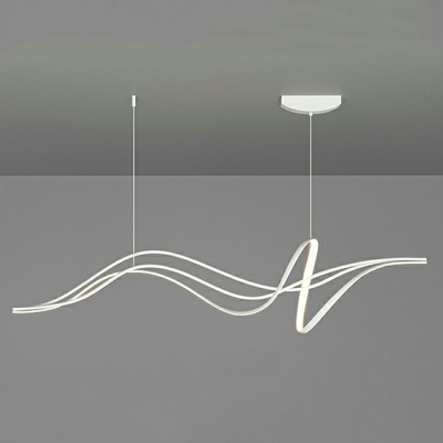 Modern Linear Island Pendant with Acrylic Shade and Adjustable Hanging Length