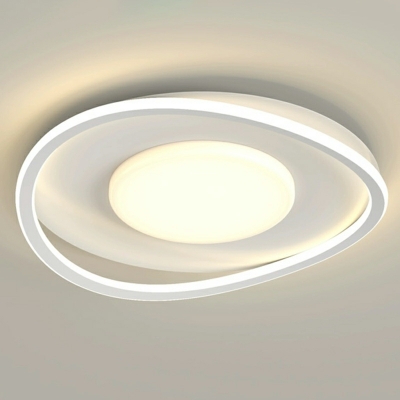 Modern White Flush Mount Ceiling Light with LED Bulbs - Perfect for Residential Use