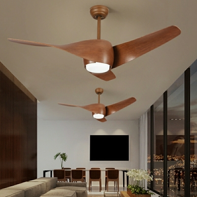 LED Contemporary Pendant Light  Wrought Iron Ceiling Fan Light in Brown