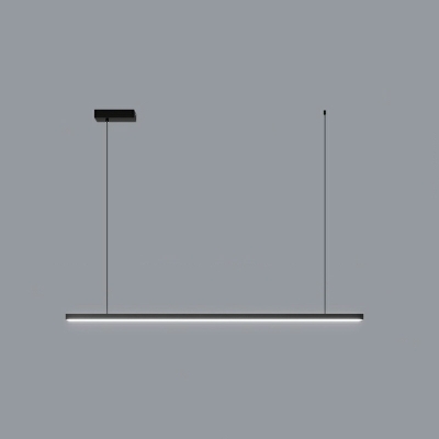 Modern Black Acrylic Island Light with Adjustable Hanging Length - LED Bulbs Included