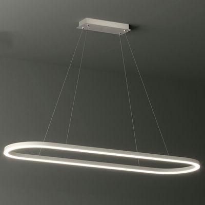 Modern Brushed Nickel Island Light with Adjustable Hanging Length