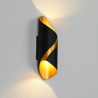 Modern Geometric Wall Sconce with Iron Shade - Hardwired and Wall Control Switch