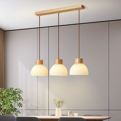 Modern Glass Bowl Pendant with Adjustable Hanging Length and Warm Light