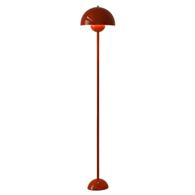 Modern Metal Floor Lamp with White Fabric Shade and Foot Switch