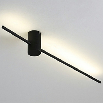 Modern Warm LED Wall Sconce with Black Metal Frame and White Shade for Indoor Lighting