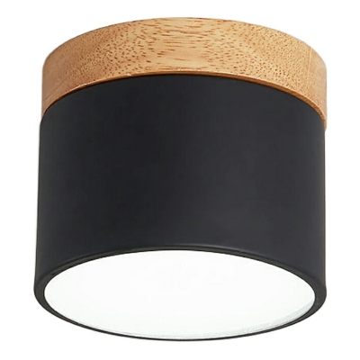1-Light Macaron Flush Mount Light  Round Shape Metal Ceiling Light