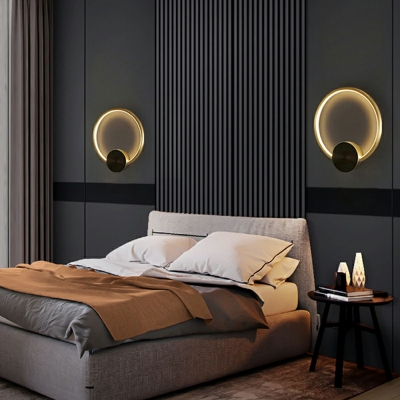 Modern Hardwired Wall Sconce with Antique Brass Shade and LED Bulbs for Residential Use