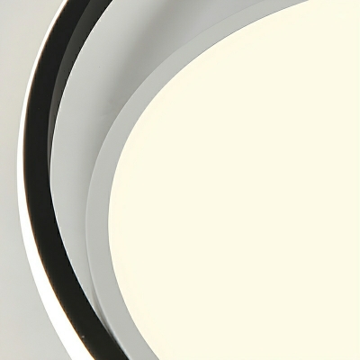 Modern LED Flush Mount Ceiling Light with White Acrylic Shade - 1 Light