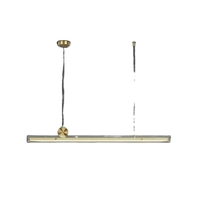 Modern Linear Island Light with Adjustable Hanging Length and Metal Shade