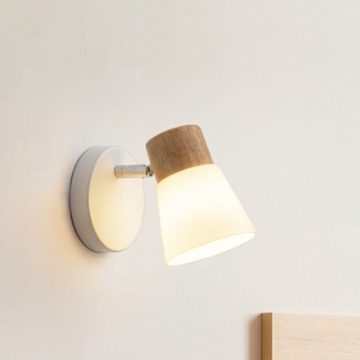 Modern Wall Lamp with Frosted Glass Shade and Wall Control Switch