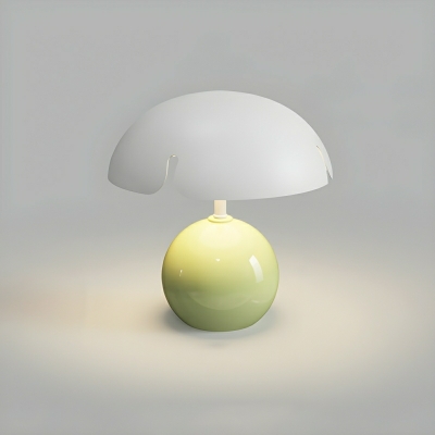 Modern White Dome Table Lamp with 3 Color Light and LED Bulbs