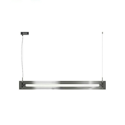 Clear Glass Linear Island Light with LED Bulbs and Adjustable Hanging Length