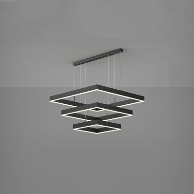 LED Contemporary Pendant Light Square  Wrought Iron Chandelier