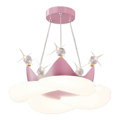 Modern 1-Light Chandelier with White Acrylic Shade and Adjustable Color Temperature - LED Bulbs