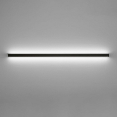 Modern Black 1-Light Hardwired Linear Wall Sconce with White Acrylic Shade