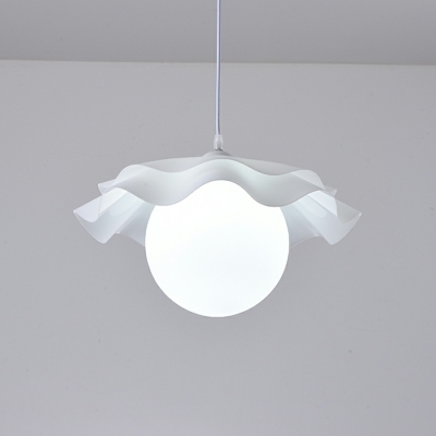 Modern White Globe Pendant with Adjustable Hanging Length and Acrylic Shade for Residential Use