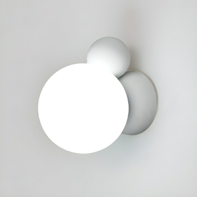 Contemporary Metal Wall Lamp with White Acrylic Shade and 1 Light