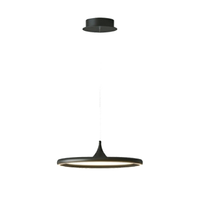 Modern Round Pendant with White Acrylic Shade and Adjustable Hanging Length