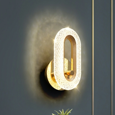 Modern Gold Hardwired 1-Light Wall Sconce with Clear Acrylic Shade