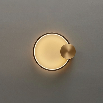 Modern Hardwired Wall Sconce with Antique Brass Shade and LED Bulbs for Residential Use
