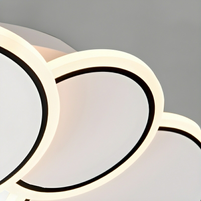 Modern LED Ceiling Lights with White Acrylic Shades and Direct Wired Electric Power Source in White