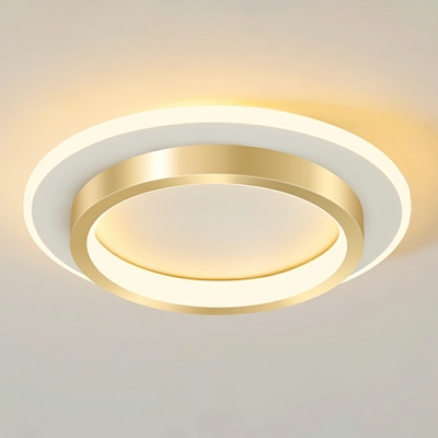 Modern LED Flush Mount Ceiling Light with Black Acrylic Shade for Residential Use