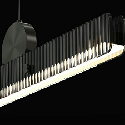 Modern Linear Island Light with Adjustable Hanging Length and Metal Shade