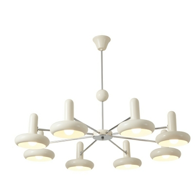 Modern White Chandelier with Ceramic Shade and 1 Tier for Residential Use