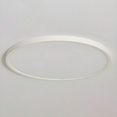 White Modern LED Flush Mount Ceiling Light with Acrylic Shade - 1 Light